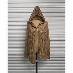 Vintage Brown Crochet Hooded Sweater